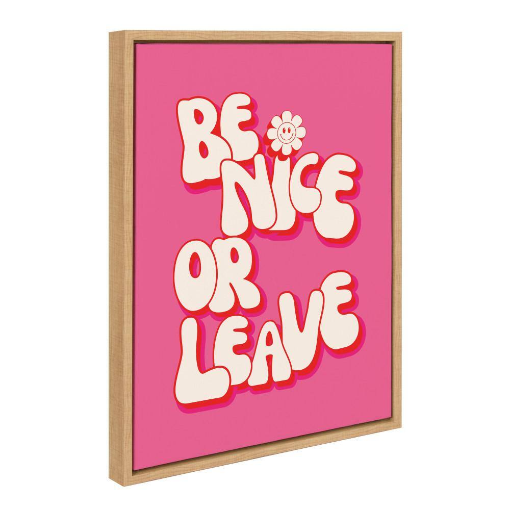 Sylvie Be Nice or Leave Framed Canvas by Honey Island Studio (Set of 1) Typography Art Print 18.00 in. x 24.00 in. price history on PriceWatchPro