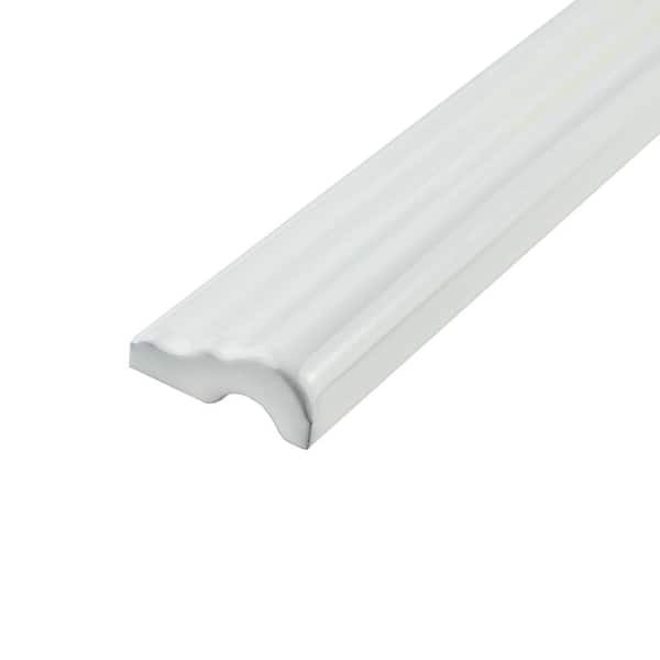 Blanco Brillo Zen 1-1/4 in. x 7-7/8 in. Glossy Ceramic Wall Tile Trim