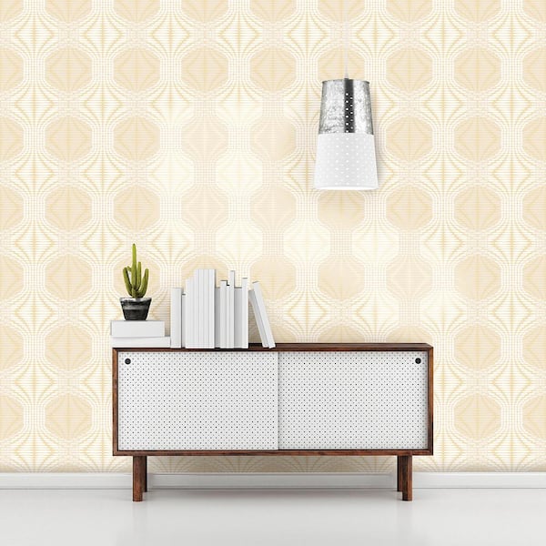 Optic Gold Geometric Paper Strippable Roll (Covers 56.4 sq. ft.)