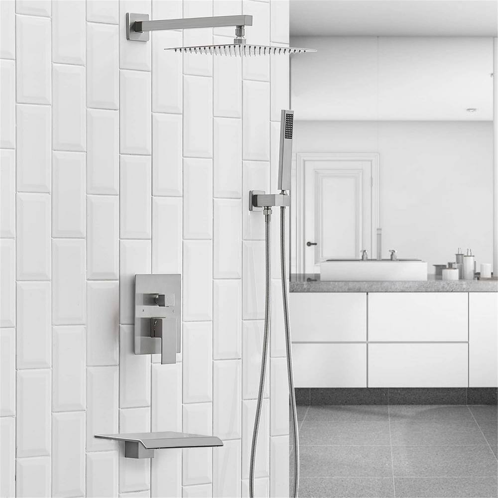 Single Handle 1-Spray Wall Mount Tub and Shower Faucet 1.8 GPM Brass Shower