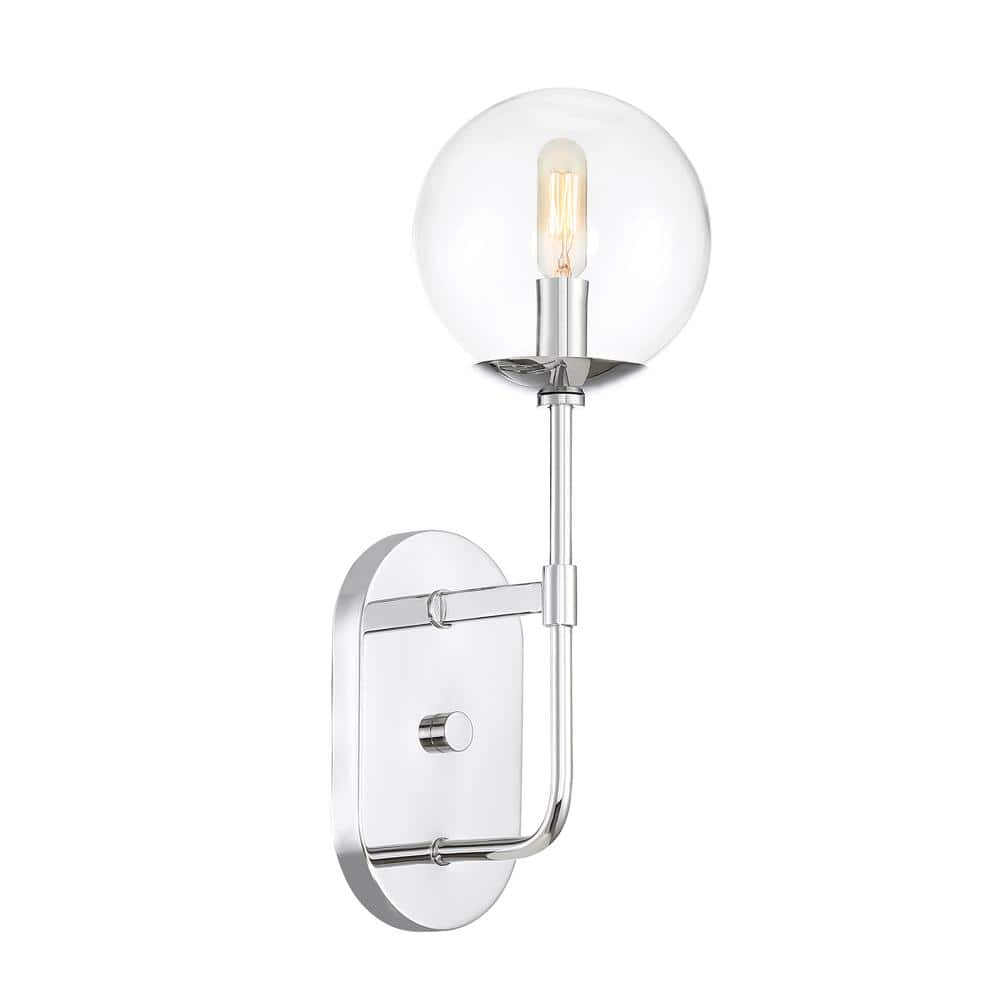 Designers Fountain Welton 6 In. 1-light Chrome Modern Wall Sconce With 