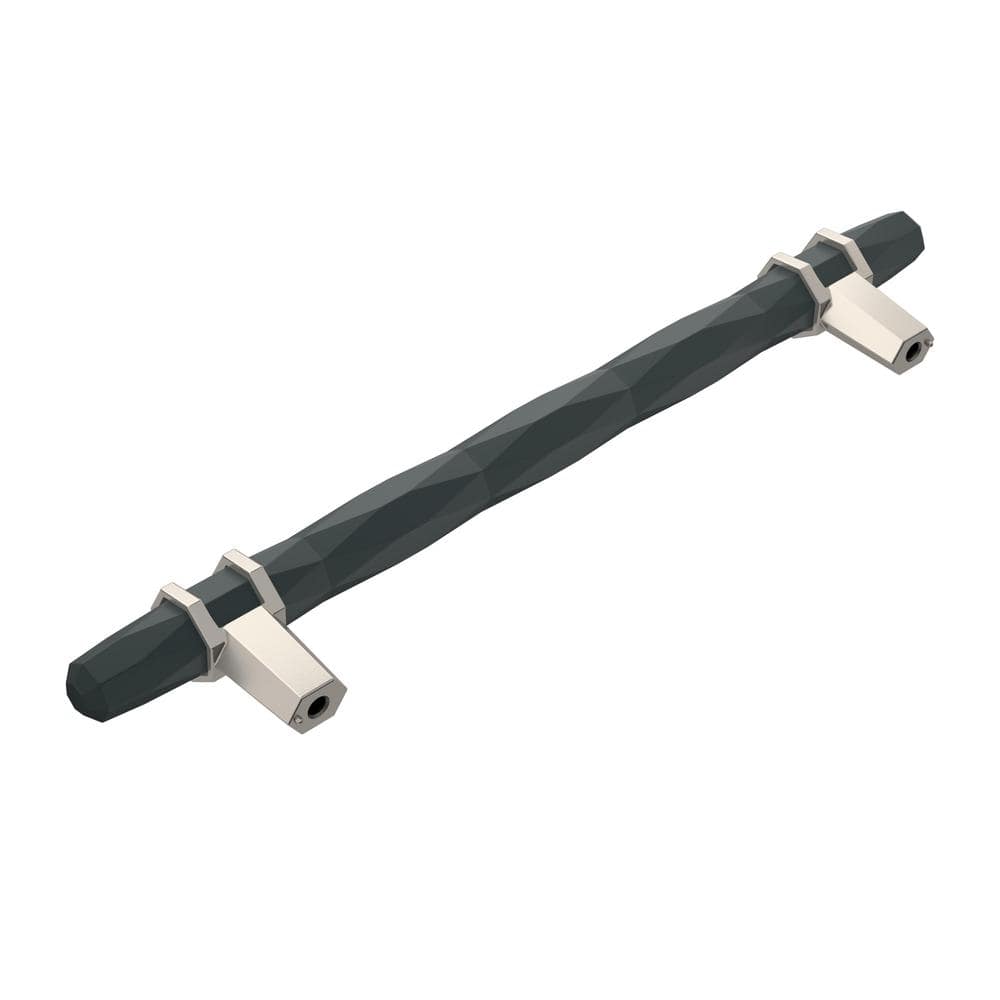 Modern Brushed Nickel and Black Bronze Bar Pull