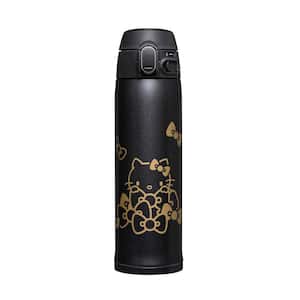 Hello Kitty 16 oz. Black Stainless Steel Travel Mug with Leak Proof Lid