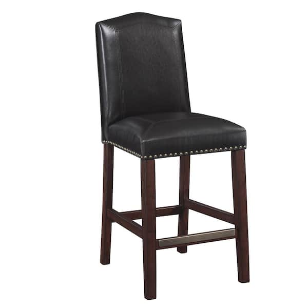 Unbranded Carteret 24 in. Brown Faux Leather Counter Stool