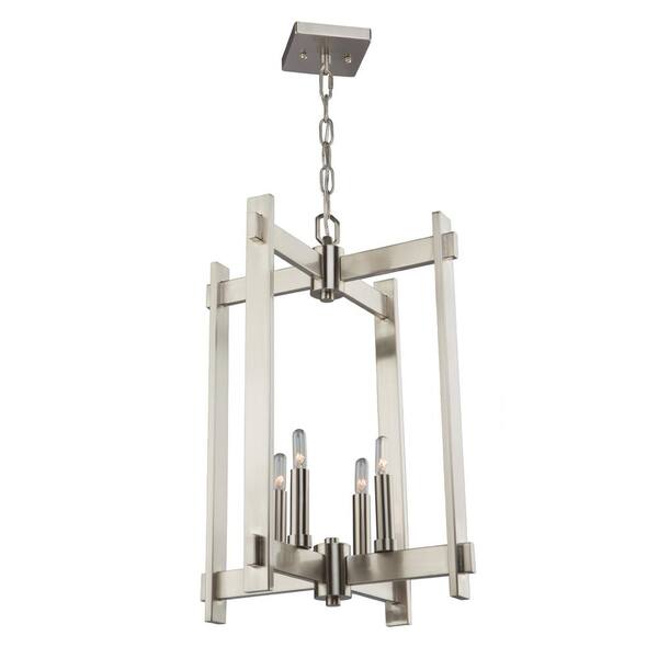 ARTCRAFT 4-Light Polished Nickel Chandelier