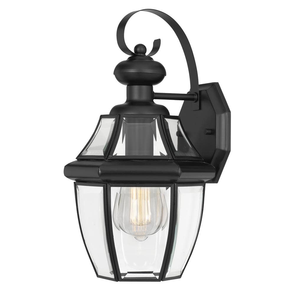 Worldwide Lighting Westport 1-Light Matte Black Outdoor Wall Lantern Sconce  E10031-001 The Home Depot