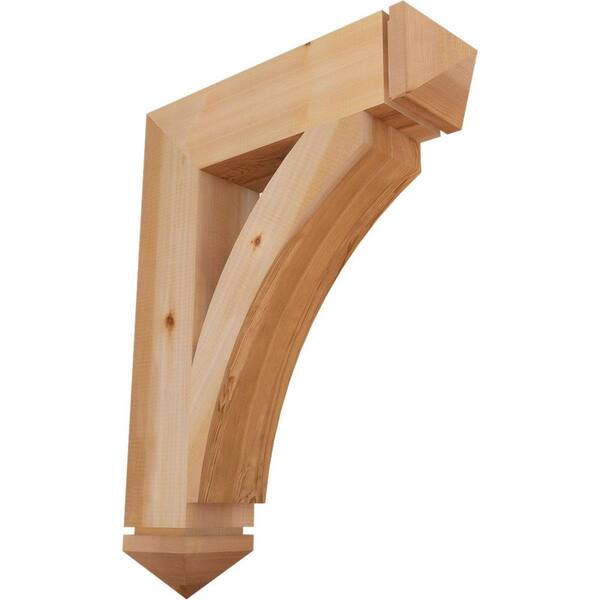 Ekena Millwork 5.5 in. x 34 in. x 26 in. Western Red Cedar Thorton Arts and Crafts Smooth Bracket