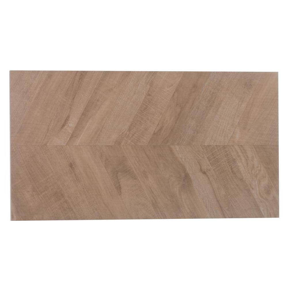 Bois 23.7 in. x 47.25 in. Chevron Matte Natural Porcelain Rectangular Wall and Floor Tile (15.49 sq. ft./case) (2-pack) price history on PriceWatchPro