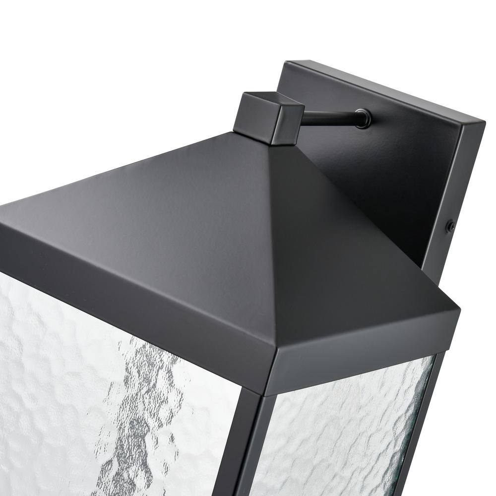 Aaron 18" Black Metal Lantern-Style Outdoor Sconce