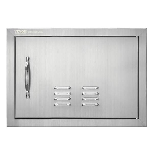 VEVOR 20 in. W x 14 in. H Single Outdoor Kitchen Door BBQ Access Door Stainless Steel Flush Mount Door Wall Vertical Door