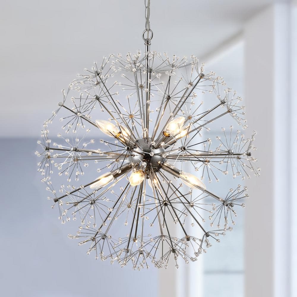 Maxax Phoenix 8 Light Clear Sputnik Sphere Chandelier with Crystal