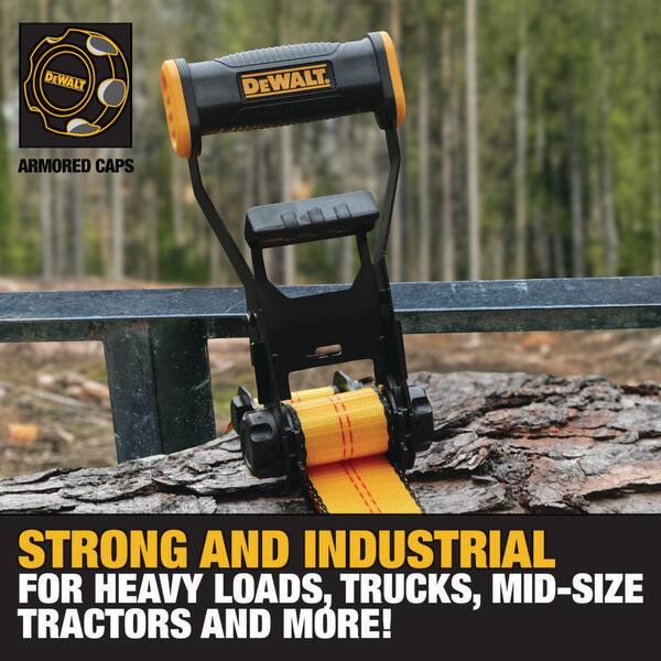 thumbnail image 2 of 4-Pack 2” X 27’ Heavy Duty Ratchet Tie Down Straps – 10,000 Lbs Breaking Strength With Double J-Hooks 2 of 5