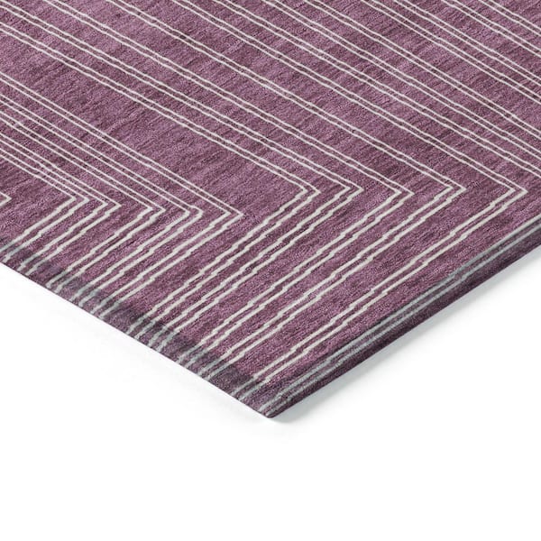 Chantille Machine Washable Indoor/Outdoor Abstract ACN1045 Eggplant 8 ft. x 8 ft. Area Rug