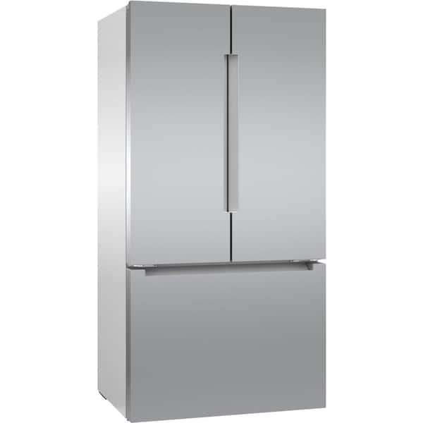 Bosch 800 Series 20.8 cu ft Smart Counter Depth French Door Refrigerator w/ Internal Water Dispenser & Ice in Stainless Steel