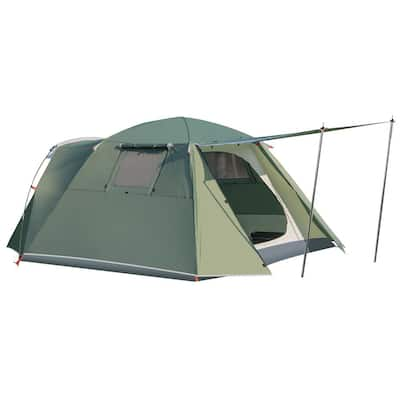 COSTWAY Tenda da Campeggio per 2 Persone, Tenda da Campeggio 4 in 1 con  Letti, Copertura Esterna Impermeabile, Materasso a Gonfiaggio Automatico,  per Campeggio Arrampicata All'aperto Viaggio (Verde) : : Sport e