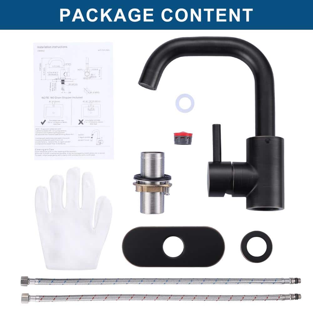 Oil Rubbed Bronze Single Handle Stainless Steel Bar Faucet