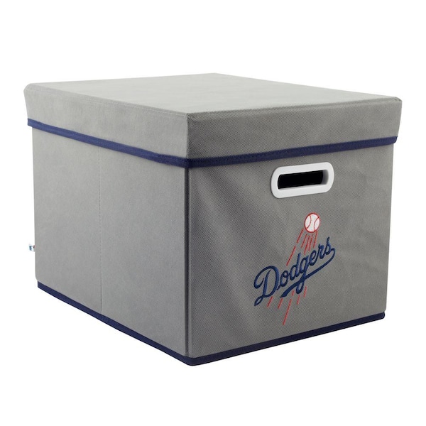 MyOwnersBox MLB STACKITS Los Angeles Dodgers 12 in. x 10 in. x 15 in. Stackable Grey Fabric Storage Cube