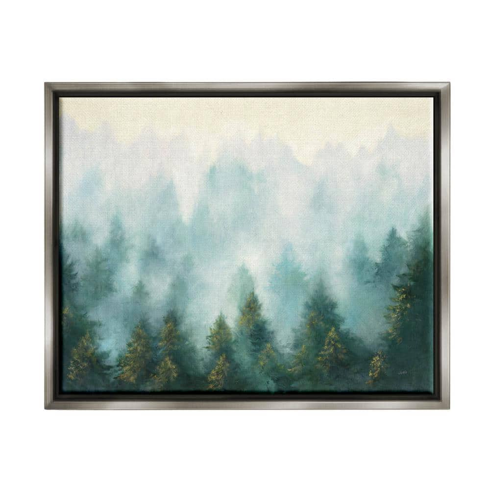 The Stupell Home Decor Collection Abstract Pine Forest with Mist Green  Painting by Julia Purinton Floater Frame Nature Wall Art Print 31 in. x 25  in. aa-758_ffl_24x30 - The Home Depot