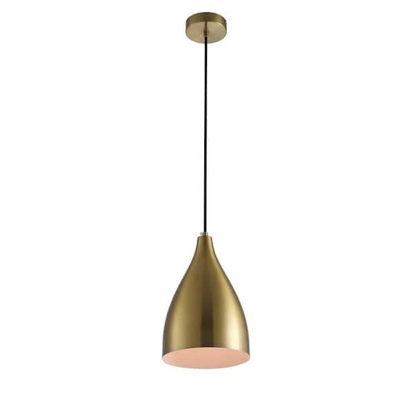 aiwen 1-Light Modern Brushed Gold Single Bell Pendant Light with