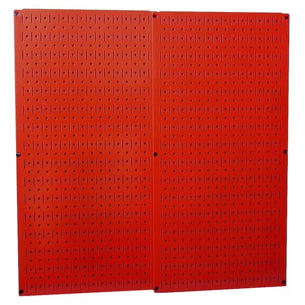 Wall Control 32 in. x 32 in. Overall Size Red Metal Pegboard Pack with Two 32 in. x 16 in. Pegboards