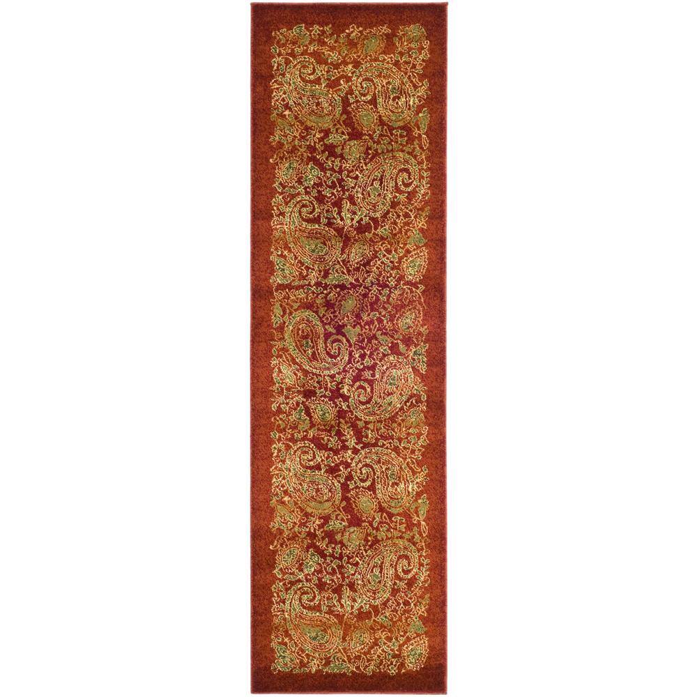 SAFAVIEH Lyndhurst Red/Multi 2 ft. x 12 ft. Floral Paisley Border Runner Rug Safavieh's Lyndhurst collection offers the beauty and painstaking detail of traditional Persian and European styles with the ease of polypropylene. With a symphony of floral, vines and latticework detailing, these beautiful rugs bring warmth and life to the room of your choice. This is a great addition to your home whether in the country side or busy city. Color: Red/Multi.