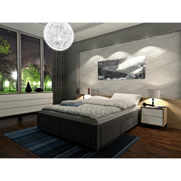 Wind 3/4 in. x 2 ft. x 2 ft. Plain White Seamless Foam Glue-Up 3D Wall Panels (6-Pack) 24 sq. ft./case