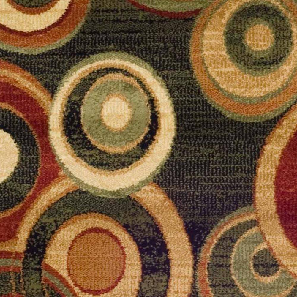 Elegant Lyndhurst Black/Multi Synthetic 2'3" x 16' Runner Rug