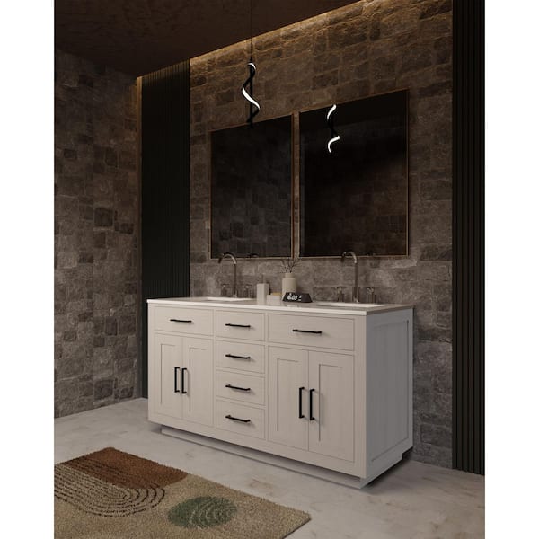 Condor 60 in. W x 22 in. D White Oak Double Bath Vanity with Cultured Marble Top