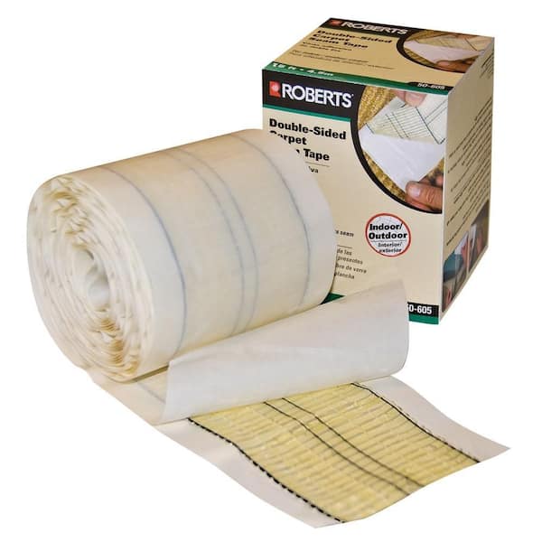 Roberts Double Sided Carpet Tape Area Rug Indoor Outdoor Floor Adhesive Roll 15' 