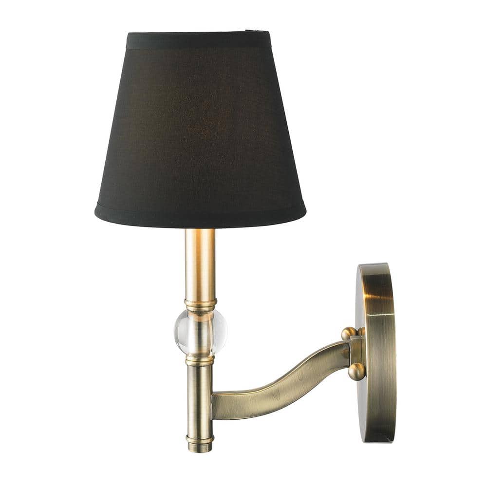 Aged Brass and Black Transitional Wall Sconce