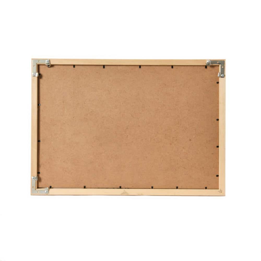 Framed Abstract Textile Art with Brown Wood Frame