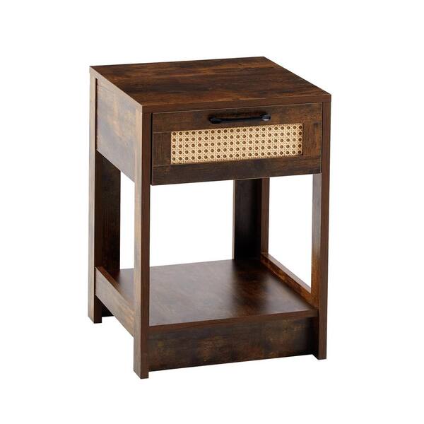 Warwick wood & rattan store side table