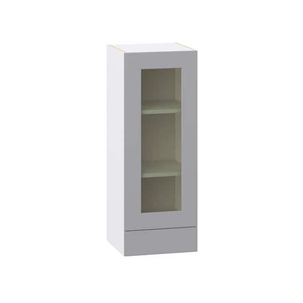 Roseland 15 in. W x 14 in. D x 40 in. H Assembled Shaker Glass Door Specialty Wall Kitchen Cabinet in Slate Gray