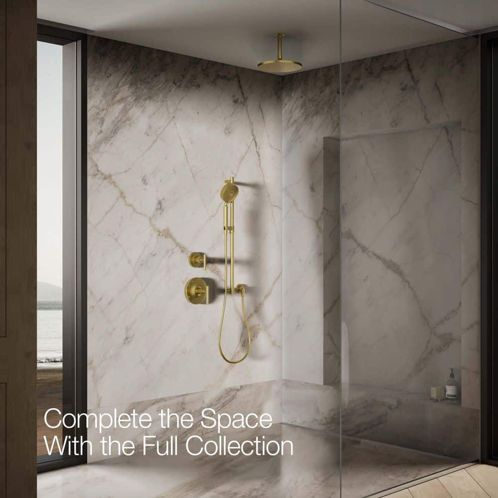 10'' Vibrant Moderne Brushed Gold Brass Rain Shower Head