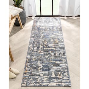 Envie Modica Blue 2 ft. 3 in. x 7 ft. 3 in. Geometric Abstract Pattern Runner Area Rug