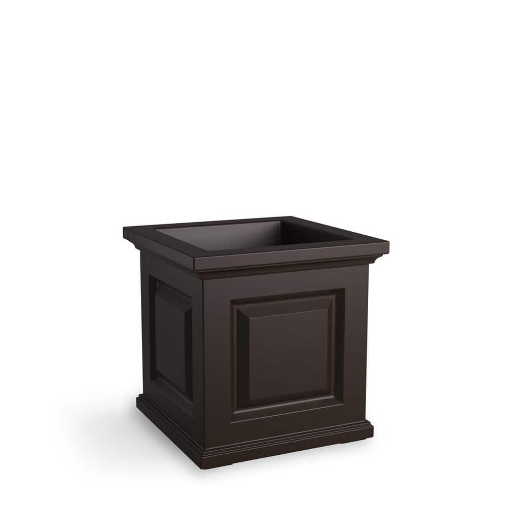 Nantucket Espresso 16" Square Self-Watering Polyethylene Planter