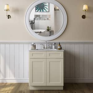 30 in. W x 21 in. D x 34.5 in. H Bath Vanity Cabinet without Top in Shaker Antique White