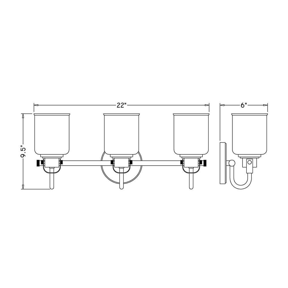 Kinsley Urban Gold 3-Light Vanity with Seeded Glass