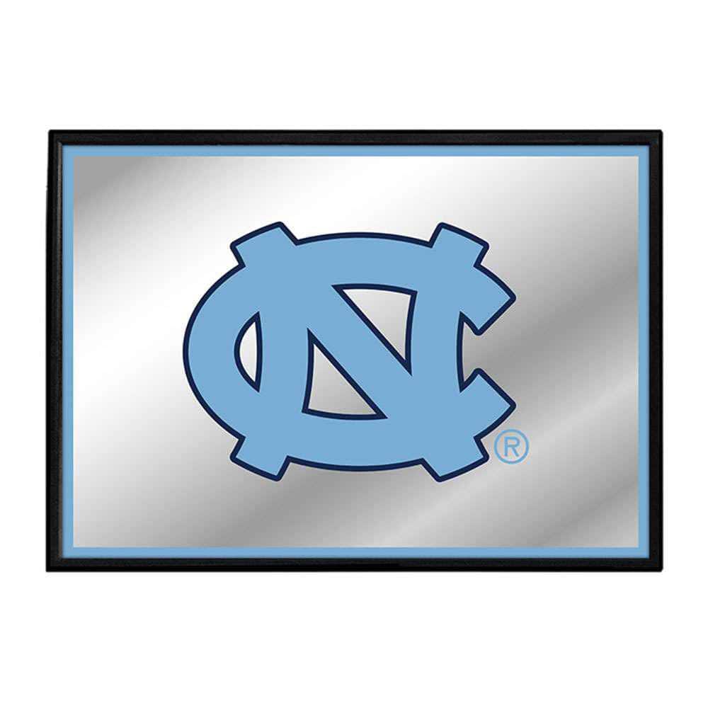 The FanBrand 28 in. x 19 in. North Carolina Tar Heels Framed Mirrored Decorative Sign NCNCTH