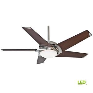 Stealth DC 54 in. Indoor Brushed Nickel LED Ceiling Fan with Remote