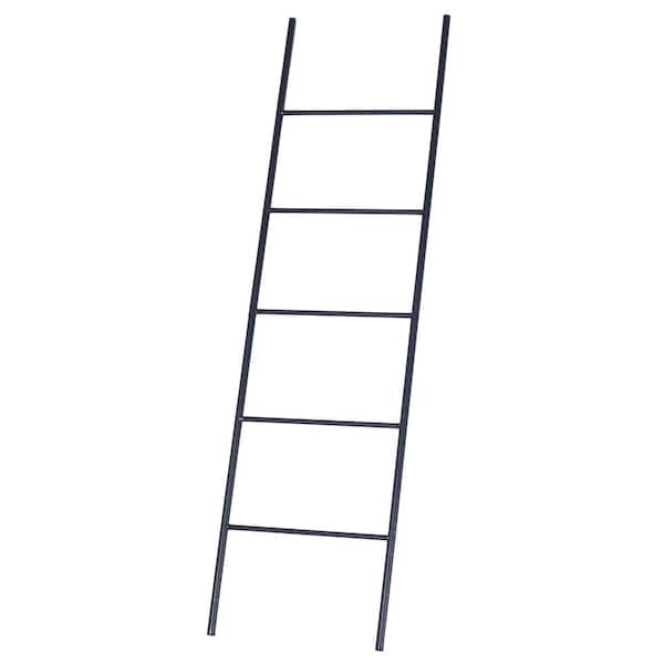 Karl home Organization Metal 5 of Bars Standing Towel Rack in Black
