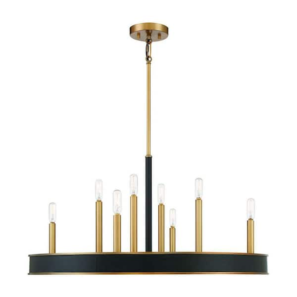 Savoy House Chaucer 30 In. W X 15 In. H 8-light Warm Brass Chandelier 