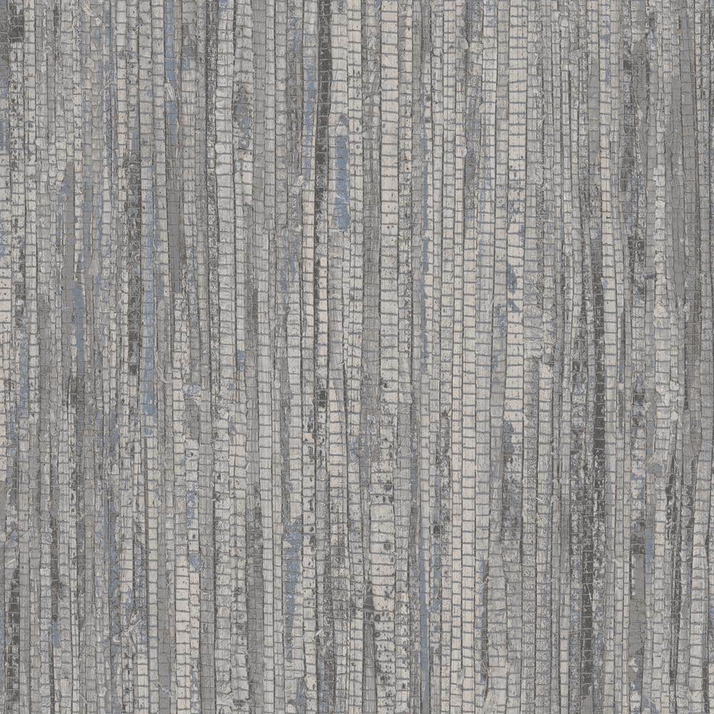 Blue and Grey Faux Grasscloth Vinyl Wallpaper Roll