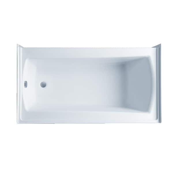 Aquatic Cooper 32 60 in. Whirlpool Bathtub Acrylic Left Drain in White Rectangular Alcovewith Heater