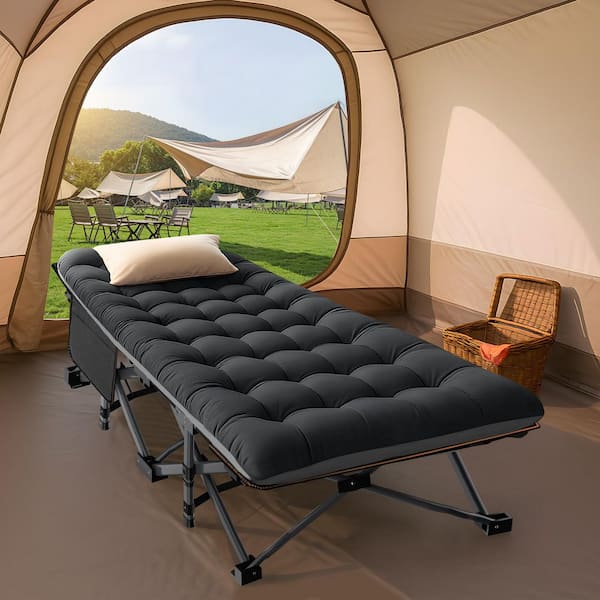 BOZTIY Folding Camping Cots 75 in. x 28 in. Double Layer