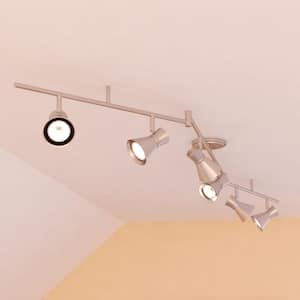 Alto 6.84 ft. 6-Light Brushed Nickel LED Swing Arm Flexible Track Lighting Kit with Step Head