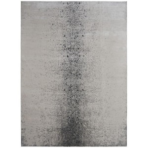 Ivory Gray and Black 2 ft. x 3 ft. Abstract Area Rug