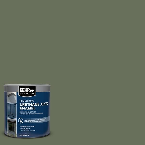 BEHR PREMIUM 1 qt. #N390-6 Laurel Garland Semi-Gloss Enamel Urethane Alkyd Interior/Exterior Paint