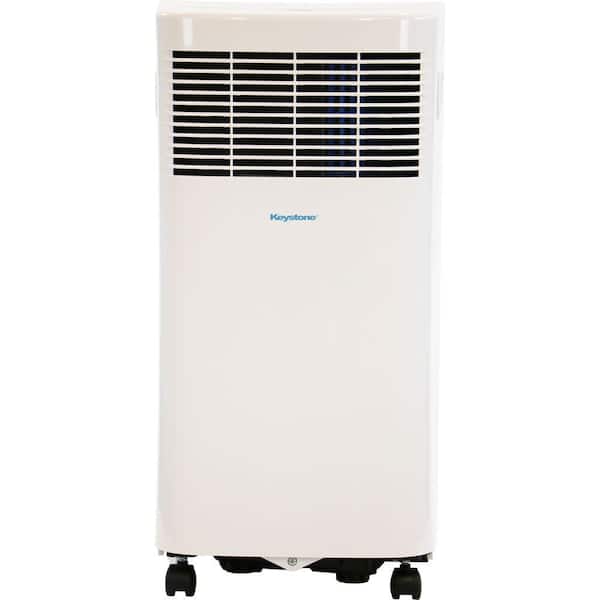 Keystone 5,000 BTU Portable Air Conditioner Cools 200 Sq. Ft. with Remote, LED Display, Timer and Wheels in White