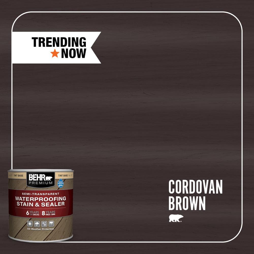 8 oz. #ST-104 Cordovan Brown Semi-Transparent Waterproofing Exterior Wood S